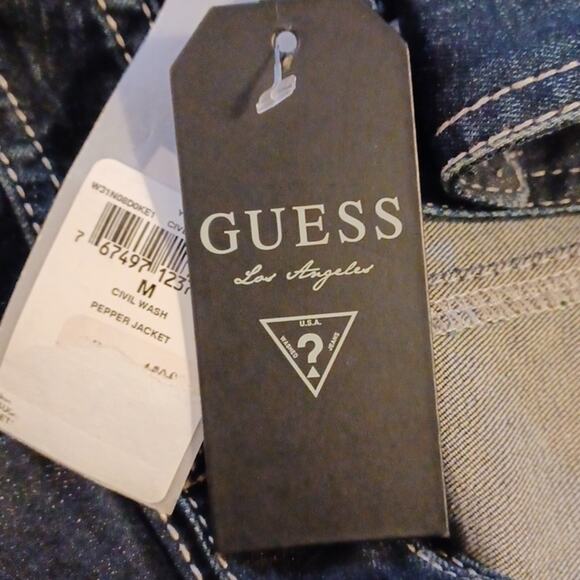 GUESS Jeans Stretch Denim Jacket Dark Wash. Size M - Picture 14 of 16